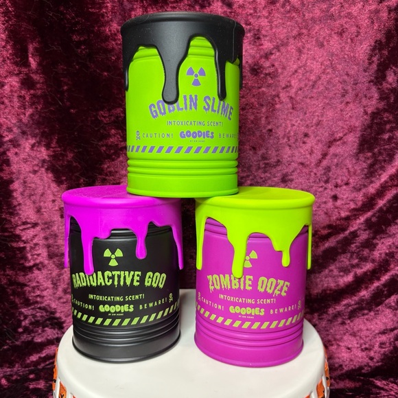 DW Home Halloween Spooky Season Toxic Waste Cans Oozing Candle Trio - Picture 2 of 12